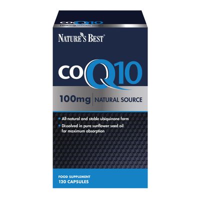 Nature's Best Co Enzyme Q10 - High Strength CoQ10 Supplement - One-a-Day - High Potency, Fast Absorption - UK Made - 100mg, 120 Capsules (4 Months' Supply)