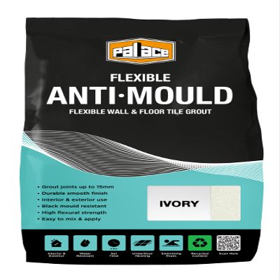 Anti-Mould Tile Grout Ivory 3KG - Water-Resistant Grout for Bathroom & Kitchen Wall and Floor Tiles