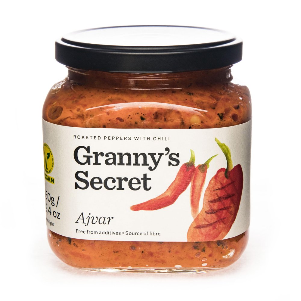 Ajvar Hot Roasted Red Pepper Relish 550g by Granny's Secret