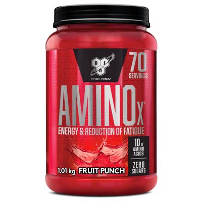 BSN Nutrition Amino X Supplement with Vitamin D, Vitamin B6 and Amino Acids, Fruit Punch Flavour, 70 Servings, 1 kg