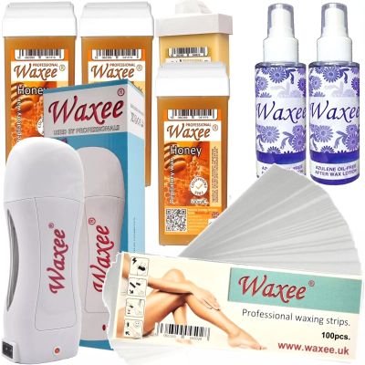 100ml oll on wax, roller waxing kit Professional hair removal. Complete set with wide roller and small roller from Waxee