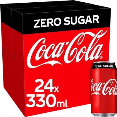 Coke Zero Fizzy Drinks 24 x 330ml Cans
