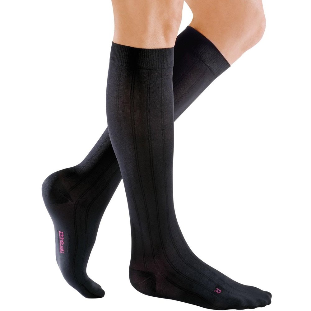 Medi for Men Knee High Classic Socks - 20-30 mmHg Wide Black IV Wide Reg C140574