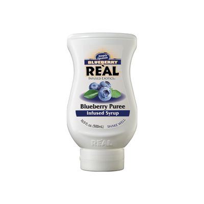 Real Syrup | Blueberry Puree Infused Fruit Syrup | Made with Real Fruit | 500ml |Natural Ingredients| Cocktails, Baking, Smoothies, Mixing Drinks, Desserts.