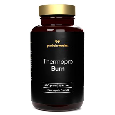 Thermopro Burn Tablets, Preworkout Supplement with Caffeine, Reduces Tiredness & Fatigue, 45 Capsules - Protein Works