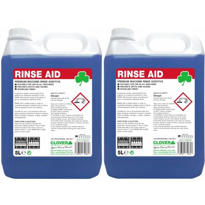 Clover 407 Rinse Aid Premium Rinse Aid Additive 5 Litre - Pack of 2