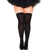 Music Legs Plus Size Black Solid Thigh Highs Standard view 1