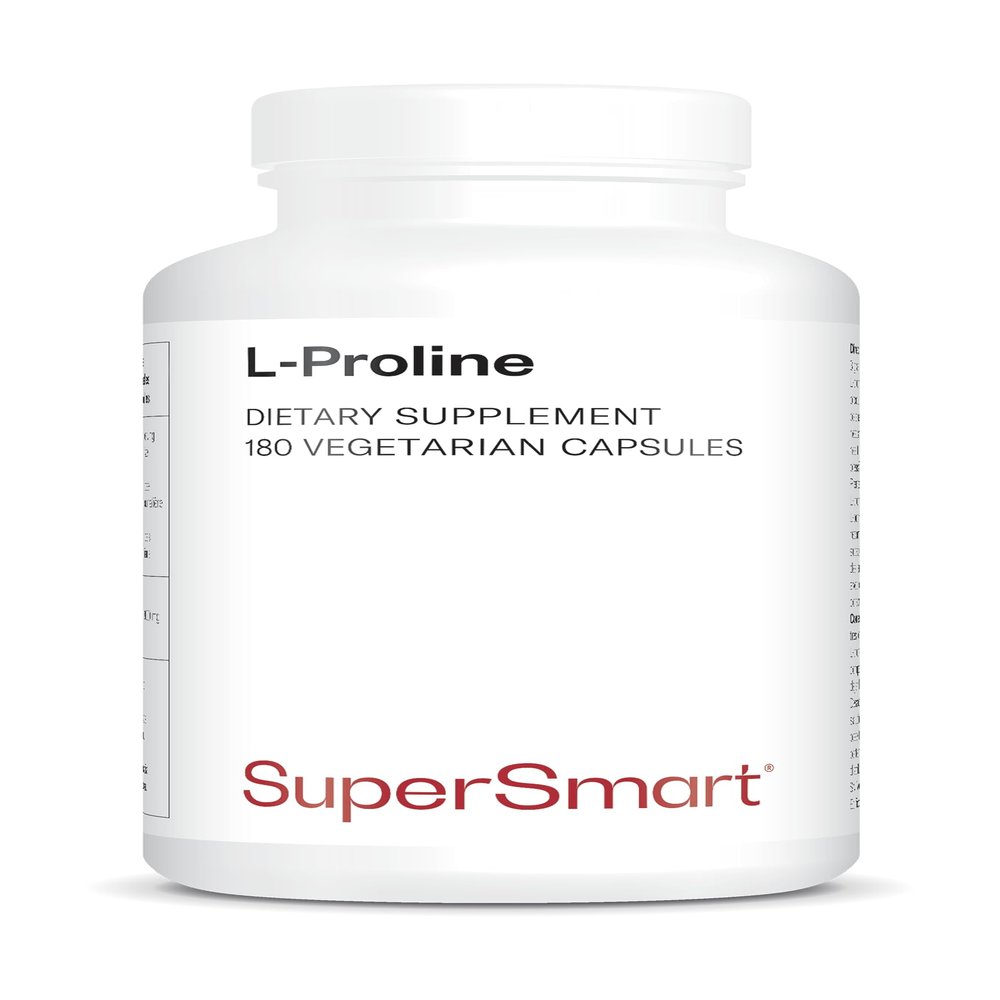 L-Proline - Amino Acid - Helps Strengthen Nails and Hair - Supports Wound Healing - Contributes to Normal Collagen Synthesis - Vegan - SuperSmart