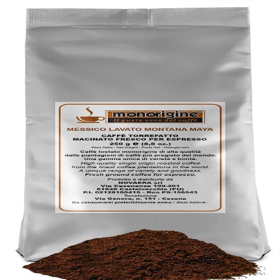 Grinded Arabica Coffee for Moka Messico Washed Montana Maya - 250 gr
