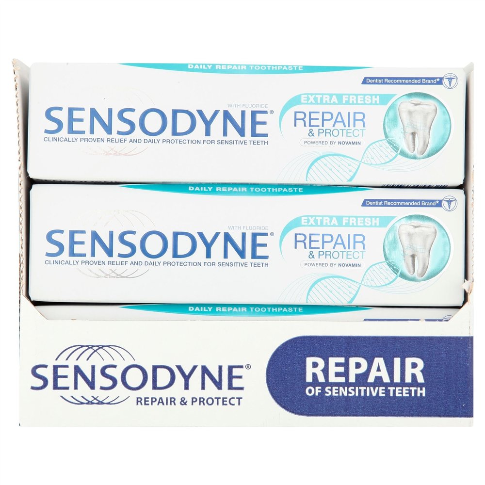 12 x Sensodyne Extra Fresh Repair & Protect Toothpaste 75ml