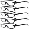 Reading Glasses by Eyekepper: 5-Pack Spring Hinges Vintage Reading Glasses Readers Black +4.00 view 1