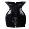 Lotus Instyle Women's shiny PVC lace up back corset dress, black, L view 1