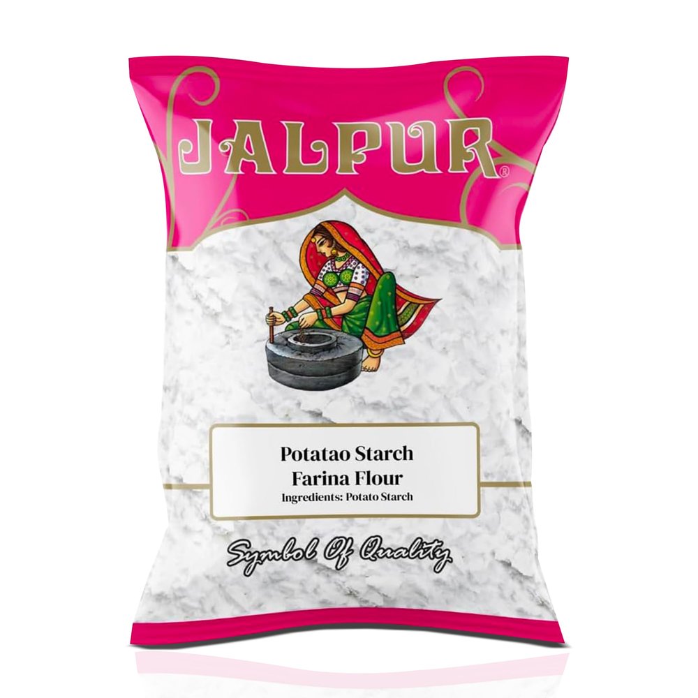 JALPUR MILLERS Premium Potato Starch (Farina Flour) 200g  Ideal for Thickening Soups, Sauces & Gravies  High-Temperature Tolerance, Non-GMO, Natural White Powder, Perfect for Baking & Frying