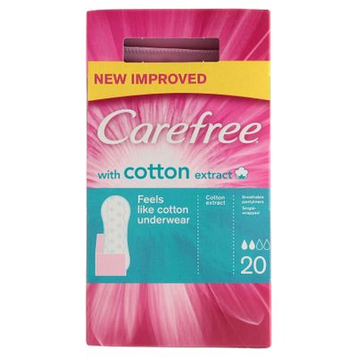 12 x Carefree Cotton Extract 20 Breathable Pantyliners