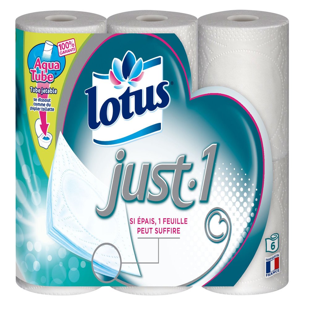 Lotus Just-1 - Toilet Paper (4 Packs of 6 Rolls Each)