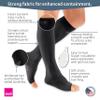 Medi Plus Open Toe Knee Highs - 30-40 mmHg Black VII Reg Reg 201-VII-BLACK view 2