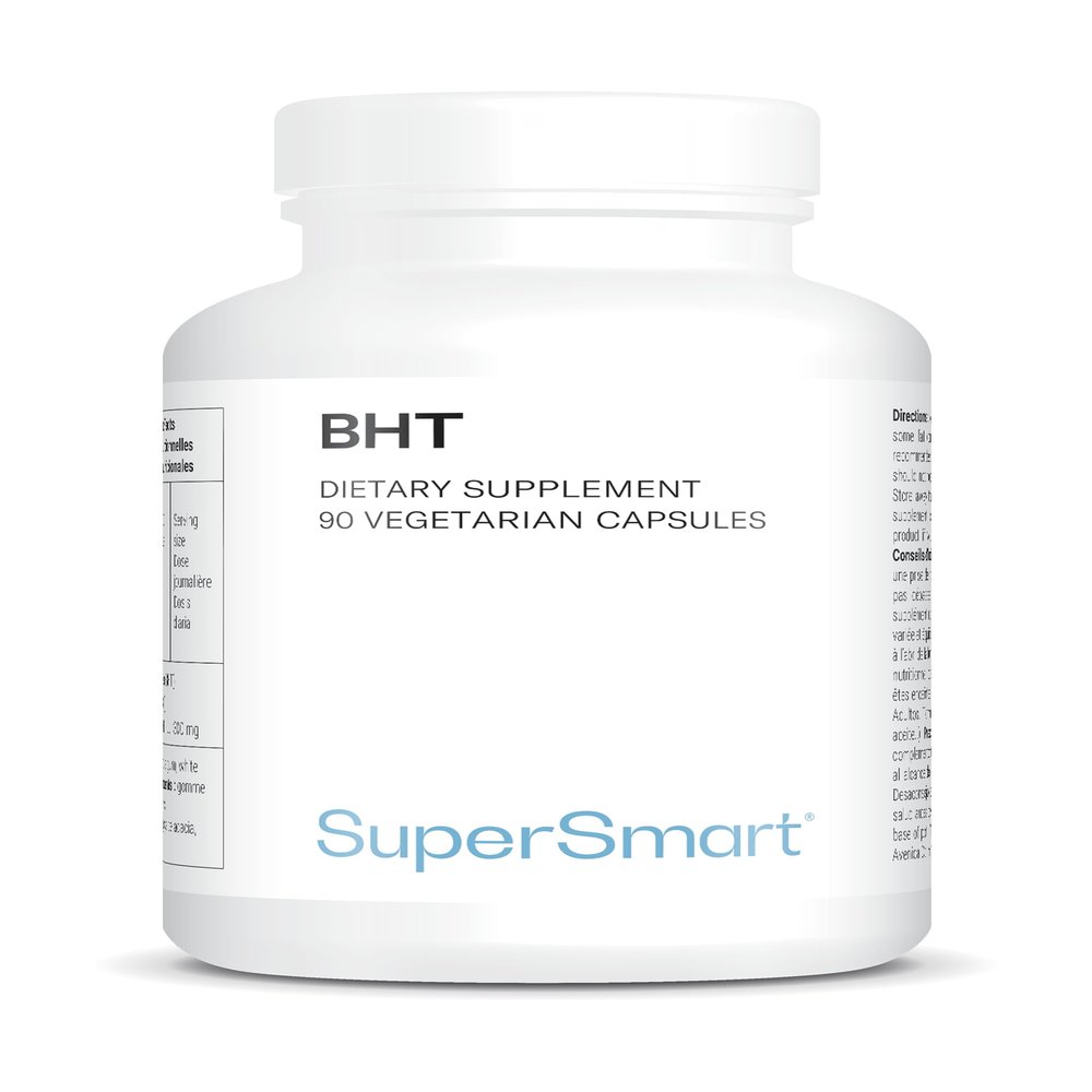 BHT (Butylated Hydroxytoluene)  Fights Oxidative Stress  Powerful Antioxidant & Antiviral  Anti-Age  Vegan  SuperSmart