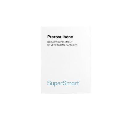 Pterostilbene  pTeroPure (Trans-Pterostilbene)  Supports Cognitive Function  Promotes Cardiovascular Health  Antioxidant  Vegan  Gluten-Free  SuperSmart