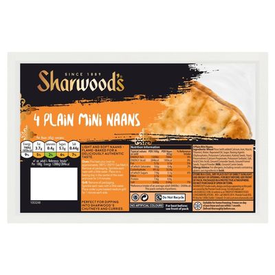 Sharwood's 4 Plain Mini Naans, 235g