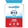 Health4All Vitamin B12 Cyanocobalamin 50mcg 180 Tablets 6 Months Supply, VitB12 Supplement, Contributes to The Reduction of Tiredness and Fatigue, Vegan & Gluten-Free | Made in UK view 1