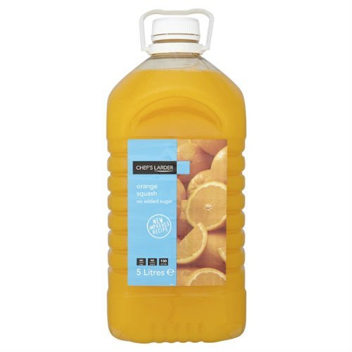 Chef's Larder Orange Squash No Added Sugar Soft Drink 5 Litres Case of 2