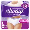 Always Discreet Incontinence Pants Women, Large, 10 Normal view 1