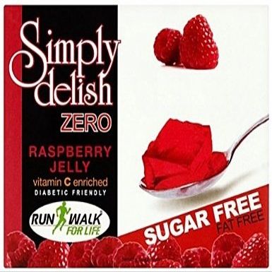 Simply Delish, Sugar-Free Jelly Dessert - Vegan, Gluten and Fat-Free, Raspberry Flavour - Pack of 24, Keto Friendly Sweets