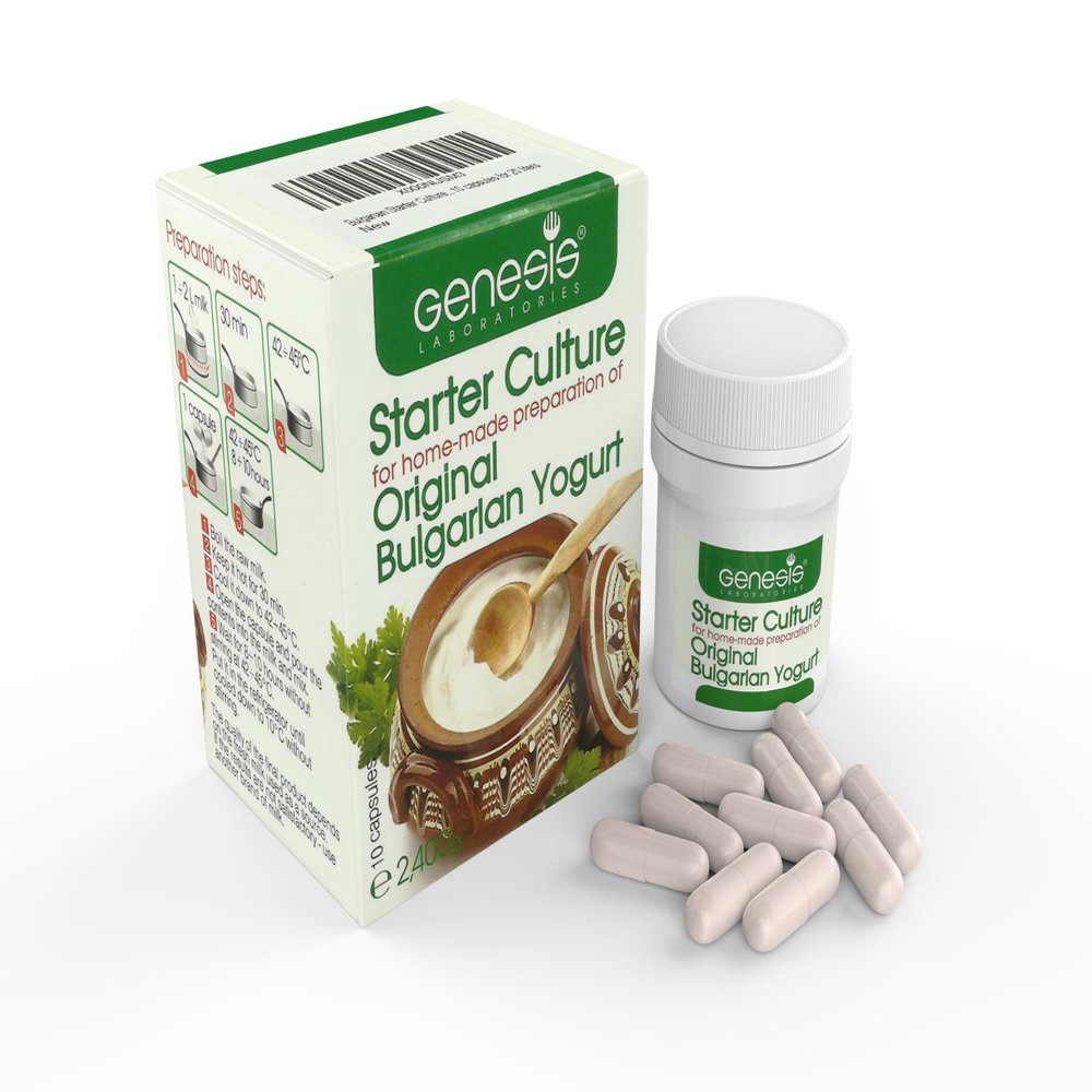 Bulgarian Starter Culture for Traditional Yogurt - Natural - 10 Capsules for 20 liters