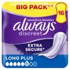 Always Discreet Incontinence Pads Women Long Plus 16 Count, Incontinence Products view 1