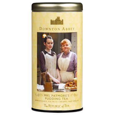 The Republic of Tea Downton Abbey Mrs Patmore's Pudding Tea, 36 tea bags in metal tin - Black tea with a touch of caramel and vanilla in a pretty Downtown Abbey metal tin