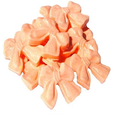 12 Edible Bows Cupcake Decorations Cake Toppers (Peach)
