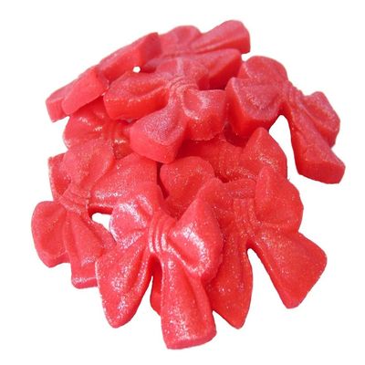 12 Edible Bows Cupcake Decorations Cake Toppers (Red)