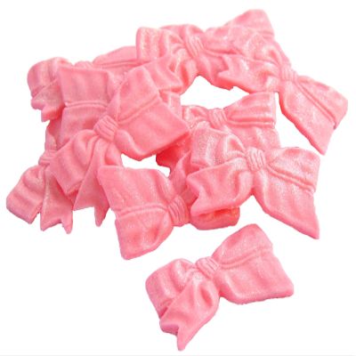 12 Fine Edible Bows Cupcake Toppers Cake Decorations (Pink)