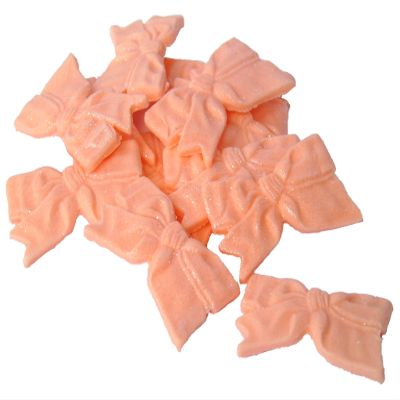 12 Fine Edible Bows Cupcake Toppers Cake Decorations (Peach)