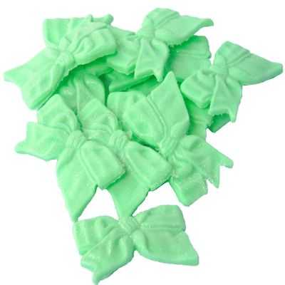 12 Fine Edible Bows Cupcake Toppers Cake Decorations (Green)