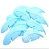 12 Glittered Edible Feathers Cake Toppers (Blue) view 1
