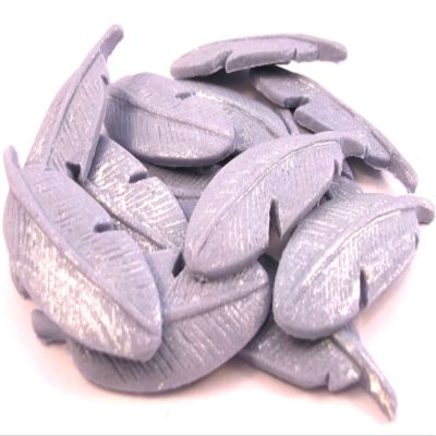 12 Glittered Edible Feathers Cake Toppers (Purple)