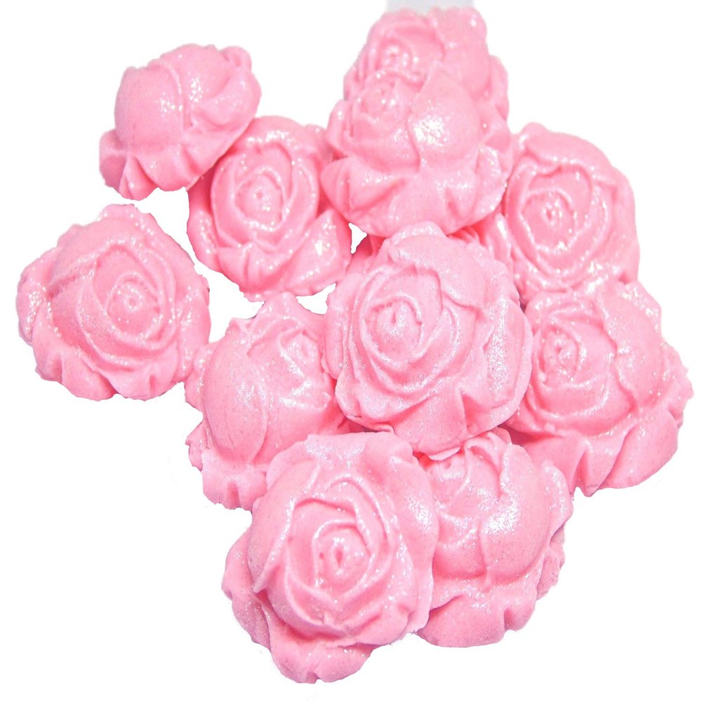12 Rose Buds Flower Cupcake Cake Topper Decorations (Pink)