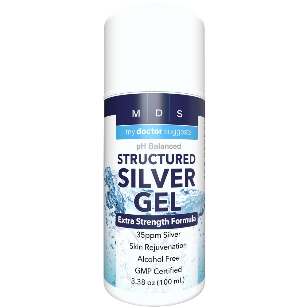 Silver Gel - 35ppm Advanced Colloidal Structured Silver Activated Gel, Skin Irritations, Facial Cleanser.