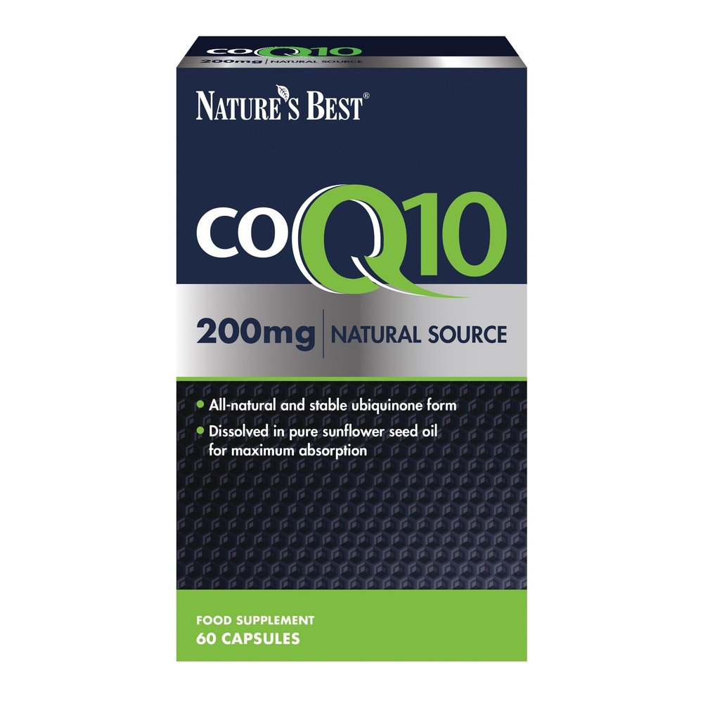 Nature's Best Co Enzyme Q10 - High Strength CoQ10 Supplement - One-a-Day - High Potency, Fast Absorption - UK Made - 200mg, 60 Capsules (2 Months' Supply)