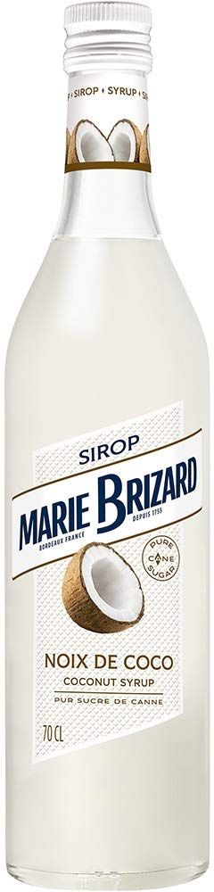 Marie Brizard Coconut Syrup 70cl | Pure Cane Sugar Syrups | Tropical Flavour for Coffee, Cocktails, Smoothies, and Desserts