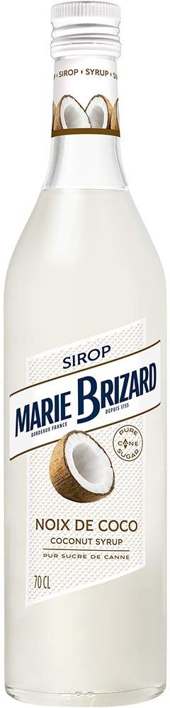 Marie Brizard Coconut Syrup 70cl | Pure Cane Sugar Syrups | Tropical Flavour for Coffee, Cocktails, Smoothies, and Desserts