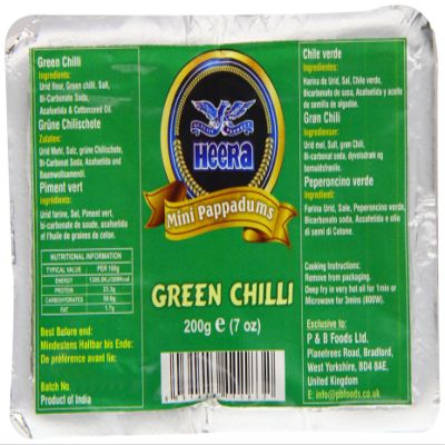 HEERA Mini Papad Green Chilli (Pack of 5)