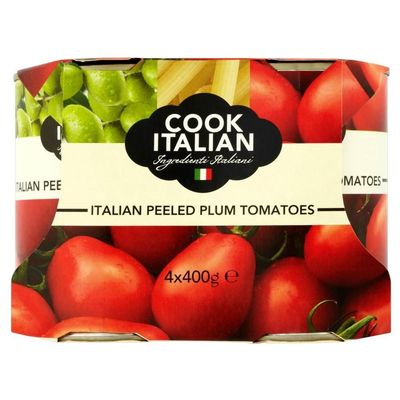 Cook Italian Peeled Plum Tomatoes (4x400g)