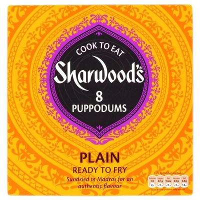 Sharwood's Plain Large Puppodums (8 per Pack - 94g)
