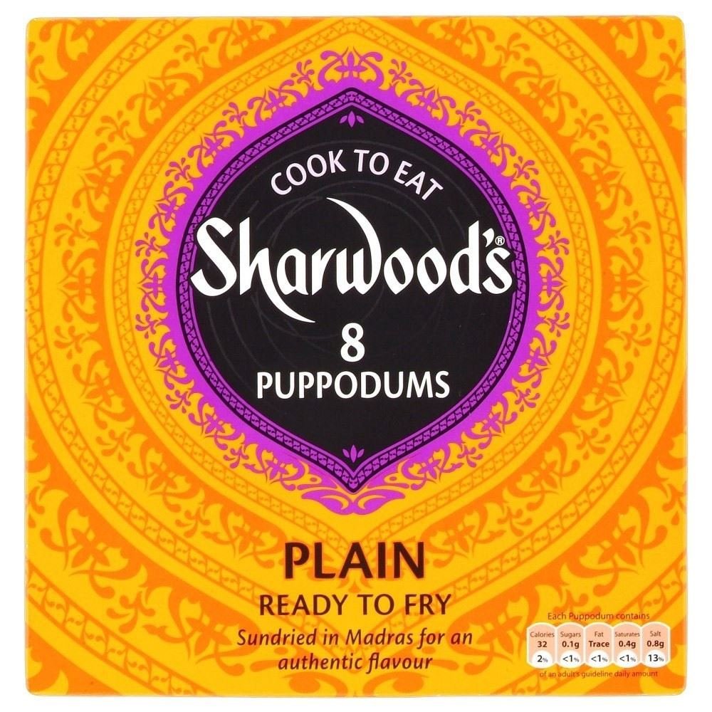 Sharwood's Plain Large Puppodums (8 per Pack - 94g)