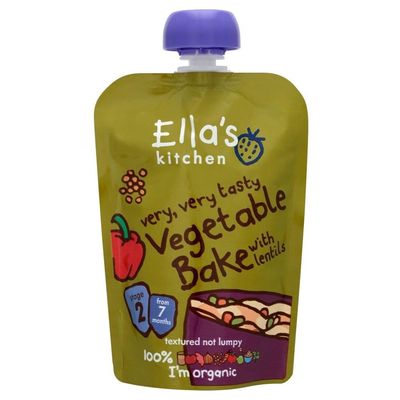 Ella's Kitchen Organic Very Very Tasty Vegetable Bake with Lentils 7mth+ (130g)