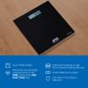 A&D Medical Digital Body Weight Scale - UC-352BLE - Bluetooth Bathroom Weight Machine, Syncs with A&D Heart Track App - 450lb (200kg) - Batteries Included, FSA/HSA Eligible, Black view 2