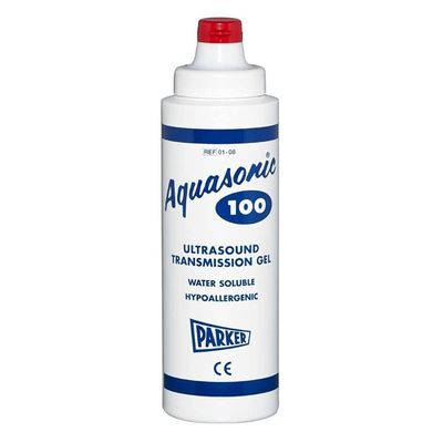 Parker Aqua Sonic 100 Ultrasound Gel, Ultrasonic Transmission Gel, Hypoallergenic, Water Soluble, Diagnostic & Therapeutic Medical Ultrasound, 250 ml
