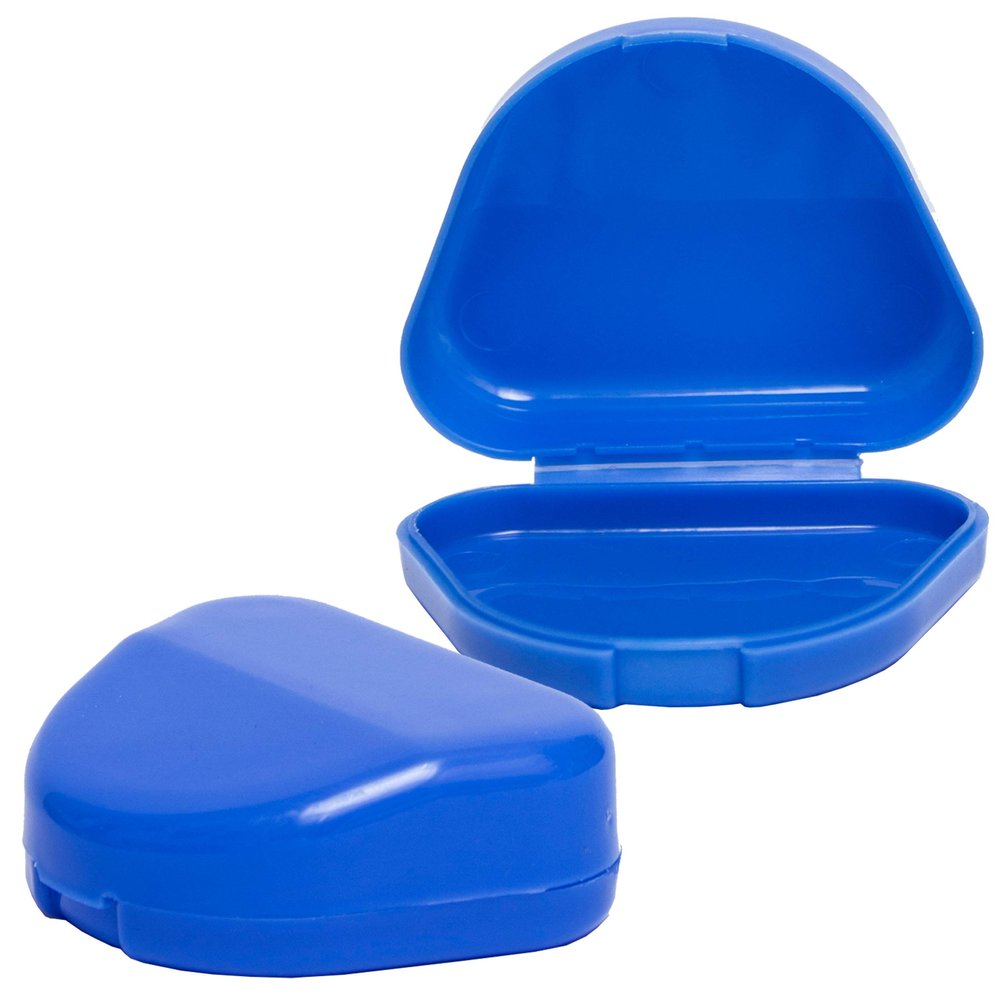 2 x Slim Dental Retainer Case, Pink, Blue or White (2 x Blue)